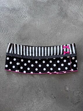 Electric Lingerie Polka Dot Micro Mini Skirt with Pink Trim